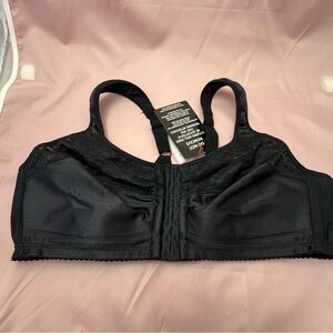 NWT Comfort Choice Black Front Close Wireless Posture Bra Sz 44B